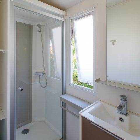 Mobilheim 4 personen - CONFORT - 2 Schlafzimmer - TV - mit halb überdachter Terrasse