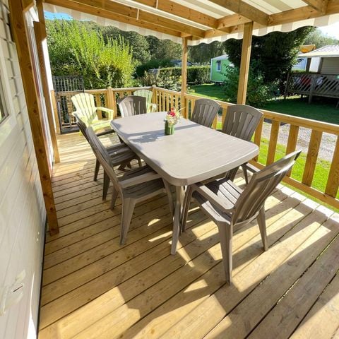 Stacaravan 6 personen - Stacaravan - COMFORT - 3 slaapkamers - TV - met halfoverdekt terras