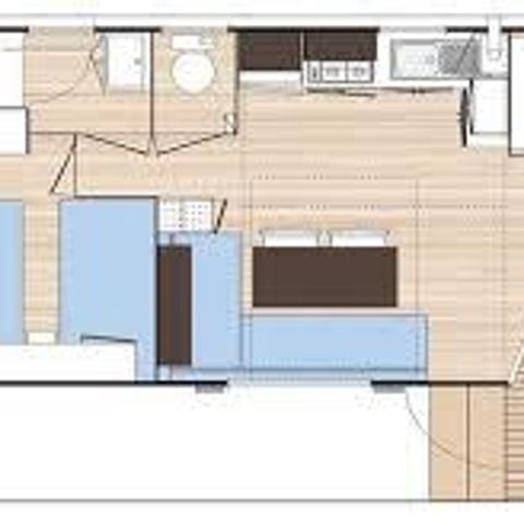 Stacaravan 4 personen - Stacaravan - PRIVILEGE - 2 slaapkamers - TV - met terras