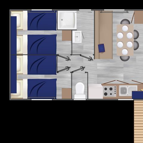 Stacaravan 6 personen - Grand Cottage