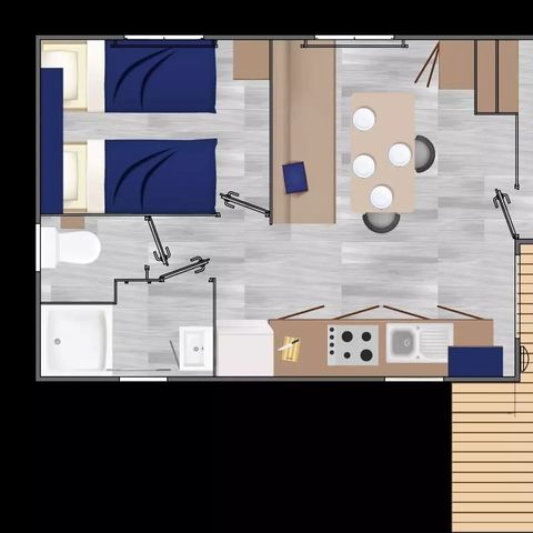 MOBILHOME 4 personas - Cottage Privilège 3 Habitaciones 4 Personas + TV