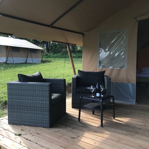Tente en toile et en bois 5 personnes - Tente Safari