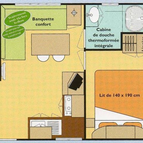 BUNGALOW 4 personnes - 24m2 - lits superposés