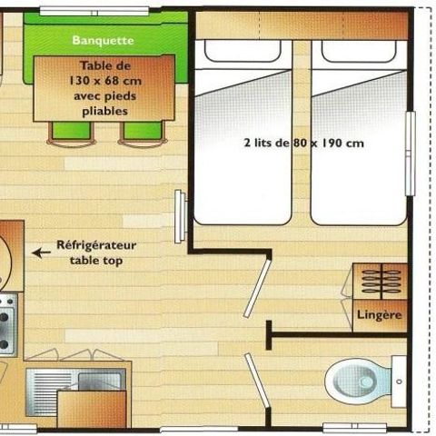 Mobile home 4 persons - 24m2 - twin beds