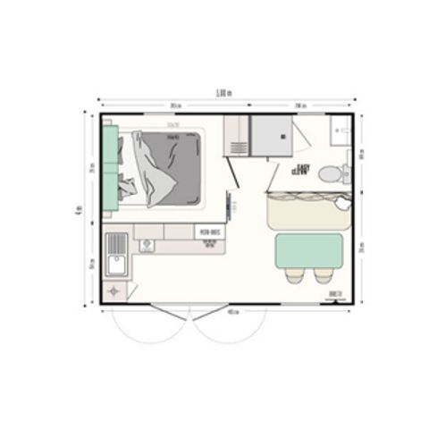 MOBILHOME 4 personas - IRIS - 1 habitación - Reciente - 20m² - 1.5m