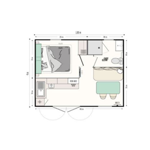 Mobile home 4 persons - DUO IRIS - 1 bedroom - Récent - 20m² - 20m² of living space