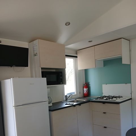 Stacaravan 6 personen - ALL COMFORT - 3 kamers met airconditioning en TV - 30m² - Frankrijk