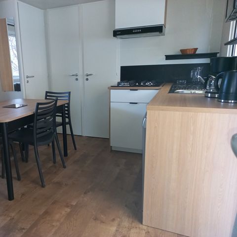 Stacaravan 6 personen - PREMIUM - 3 kamers met airconditioning, TV, vaatwasser - 34m² - Frankrijk