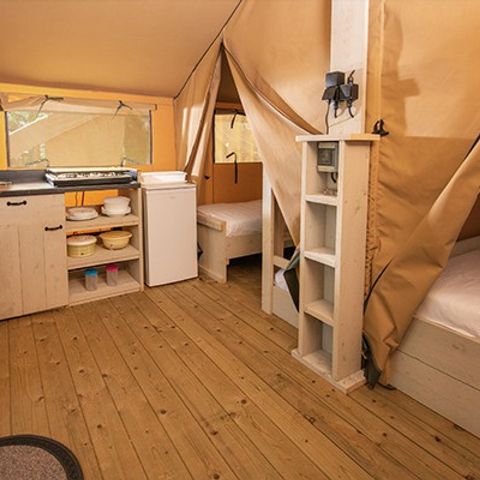 Canvas and wooden tent 5 persons - Super Lodge Tent | 2 Bedrooms | 4/5 Pers. | No bathroom