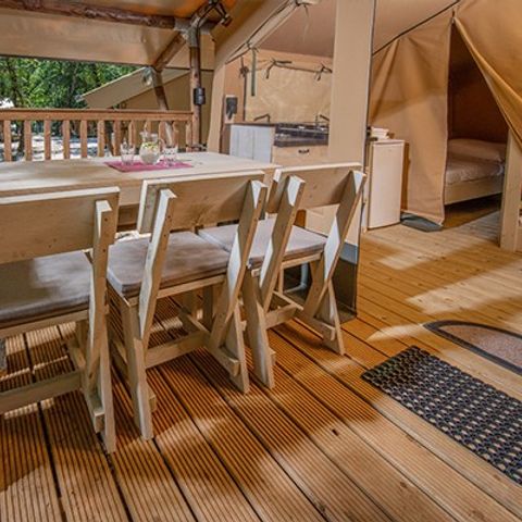 Canvas and wooden tent 5 persons - Super Lodge Tent | 2 Bedrooms | 4/5 Pers. | No bathroom