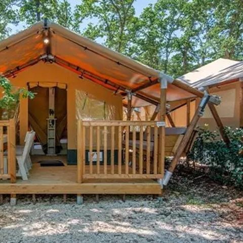 Safarizelt 5 Personen - Super Lodge | 2 Schlafz. | 4/5 Pers. | Einfache Terrasse