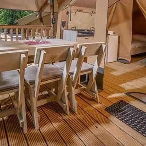 Safaritent 5 personen - Super Lodge | 2 Slaapkamers | 4/5 Pers. | Single terras