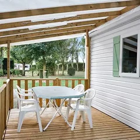 MOBILHOME 5 personas - Confort | 3 Dormitorios | 5 Pers | Terraza elevada | Aire acondicionado