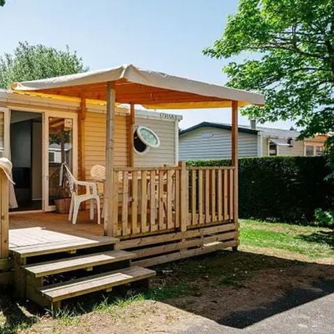 Mobilheim 4 Personen - Comfort | 2 Zi. | 4 Pers. | Erhöhte Terrasse | 2 Bäder | Klimaanlage | TV