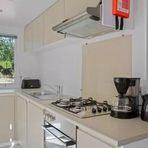 Mobilheim 5 Personen - Comfort | 3 Schlafz. | 5 Pers. | Erhöhte Terrasse | Klimaanlage