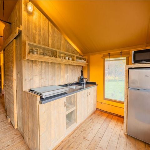 TENTE TOILE ET BOIS 6 personnes - hu Glamp Premium XL	Tenda