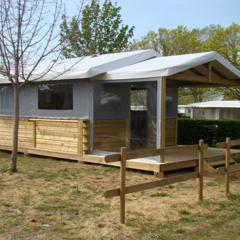 Tente en toile et en bois 4 personnes - B10 Lodge Toilé - 2 chambres - WC