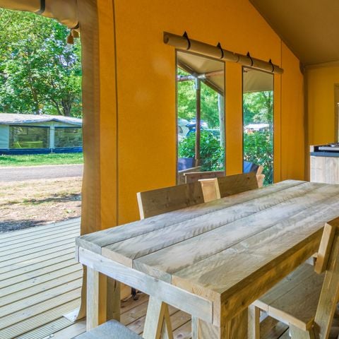 Tente en toile et en bois 5 personnes - SLOW LODGE - sans sanitaire