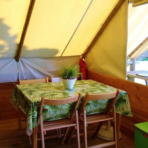 Tente en toile et en bois 5 personnes - ECOLODGE STANDARD sans sanitaires 20 m²