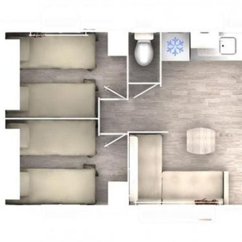 Mobilheim 6 personen - Komfort - 3 Zimmer