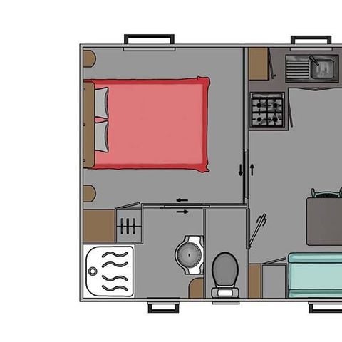 BUNGALOW 2 personnes - TRIGANO 20 m² - Terrasse - 1 chambre