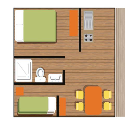 Tienda de lona y madera 4 personas - LODGE WOODY
