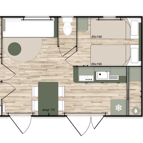 Mobilheim 4 Personen - Horizon - 2 Schlafzimmer