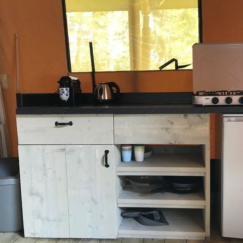 Tente en toile et en bois 5 personnes - Tente safari 37m²