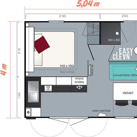 CASA MOBILE 2 persone - Comfort - 20m² - 1 camera da letto