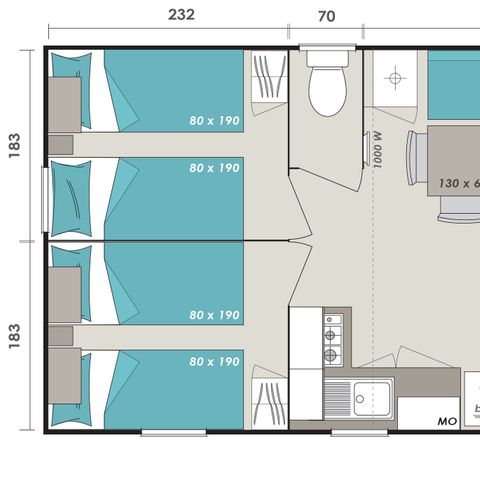 BUNGALOW 8 personnes - Cottage 6/8 personnes - 3 Chambres (CLIM  TV)