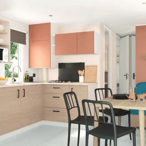 Mobile home 6 persons - Loggia Confort 27,6m² (3bed-6pers) + Covered terrace 8m² + TV + Air conditioning