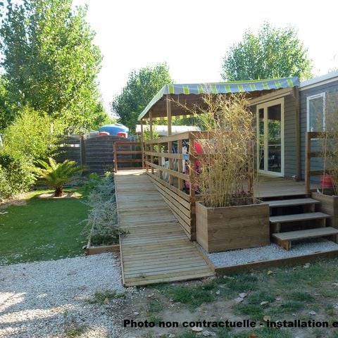 Mobile home 4 persons - PMR Cottage Confort 29m² (2ch.-5pers.) + Covered terrace + TV + CLIM