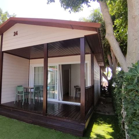 Stacaravan 2 personen - BUNGALOW CRETA COMFORT TUIN - Prijs voor 2 personen