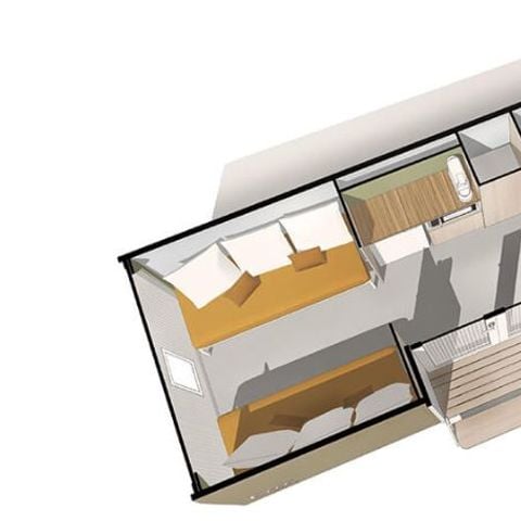 TIENDA DE LONA Y MADERA 3 personas - COCO DULCE - ATÍPICO (Sin instalaciones sanitarias)