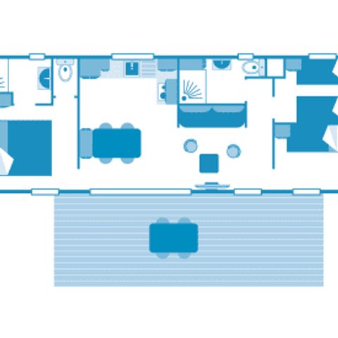 Mobilhome 6 personnes - Cottage - 3 chambres - SPA - PREMIUM