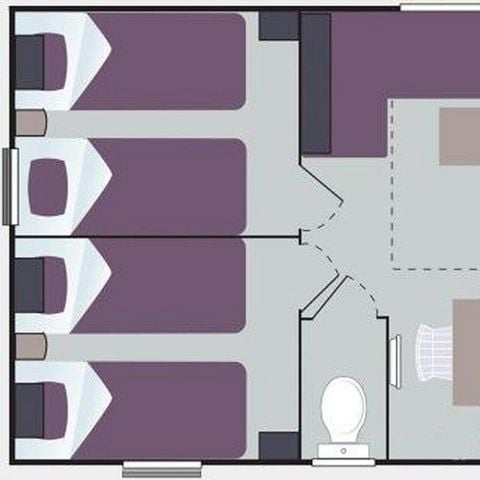 Stacaravan 8 personen - C- 3-slaapkamer Baltic stacaravan met airconditioning