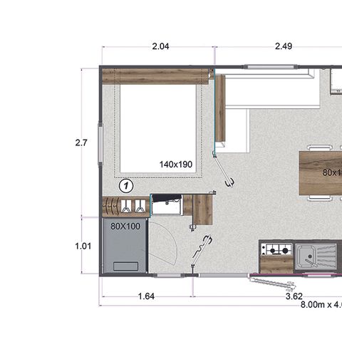 BUNGALOW 6 personnes - Cottage des Pins 3 CH - 6 PERS 29 m² - TV 
