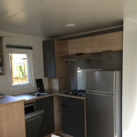 MOBILHOME 4 personas - PREMIUM 2 CH - 4 PERS 32 m² - TV + CLIM + LV + DRAPS (incluido para la semana) A/D Sábado