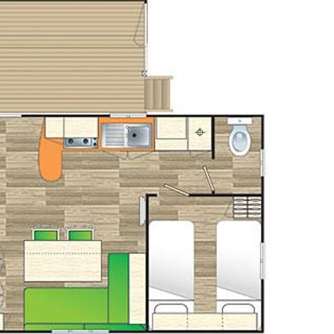 Mobilheim 4 Personen - Cottage des Pins 2 ZIMMER - 4 PERS 28 m² - TV