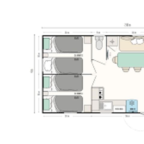 BUNGALOW 6 personnes - Welcome 3 CH - 6 PERS 29 m² - TV : A/D samedi et dimanche