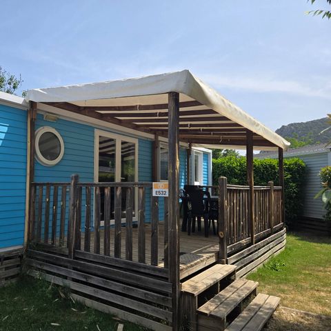 MOBILHOME 6 personnes - Premium | 3 Ch. | 6 Pers. | Terrasse surélevée | Clim. | TV