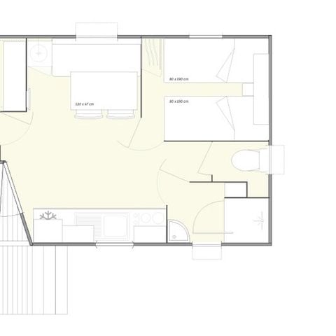 Mobile home 4 persons - Premium | 2 Bedrooms | 4 Pers | Single terrace | Air conditioning | TV