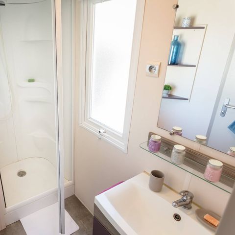 Mobilheim 6 personen - Comfort | 2 Zi. | 4/6 Pers. | Erhöhte Terrasse | Klimaanlage