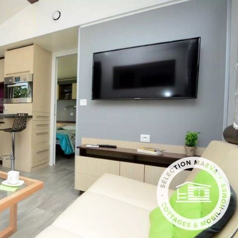 Mobilheim 6 Personen - Mobilheim Alabama Confort 3 Zimmer 4/6 Personen Klimaanlage + TV 2 Bäder