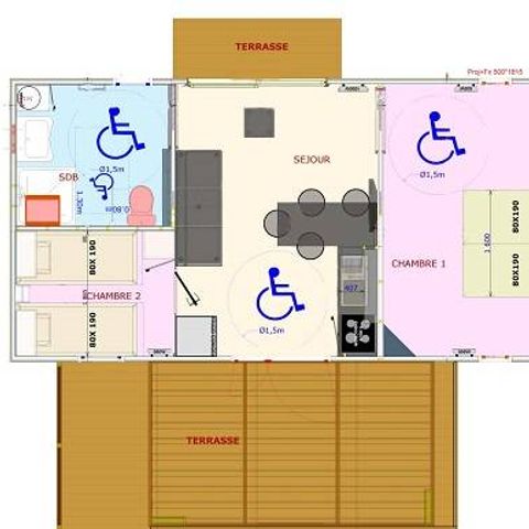 Chalet 4 personen - Atlantis PMR (Mensen met beperkte mobiliteit)