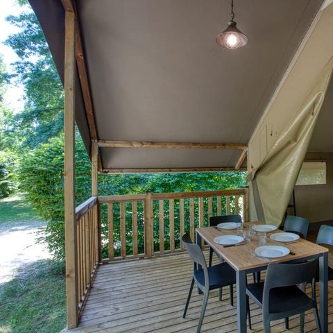 Tente en toile et en bois 5 personnes - Lodge Wood 23m² - 2 chambres