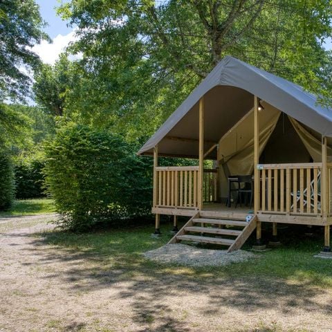Tente en toile et en bois 5 personnes - Lodge Wood 23m² - 2 chambres