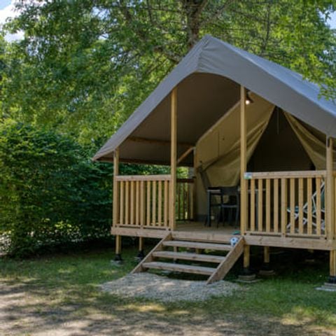 Canvas and wooden tent 5 persons - Lodge Wood 23m² - 2 bedrooms