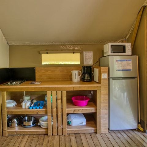 Tente en toile et en bois 5 personnes - Lodge Wood 23m² - 2 chambres