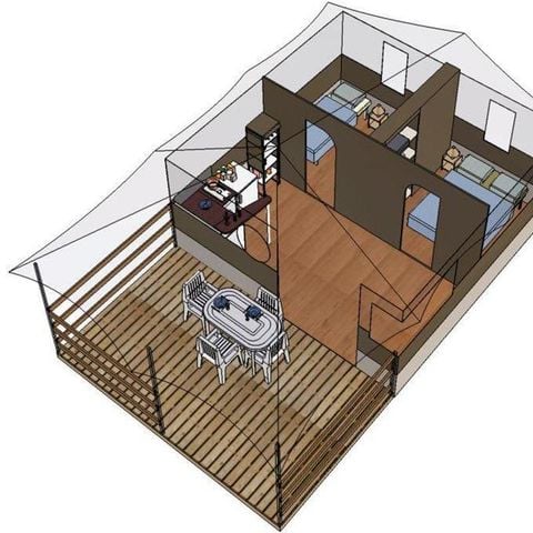 Bungalowzelt 5 personen - Zeltbungalow (Ohne Sanitäranlagen)